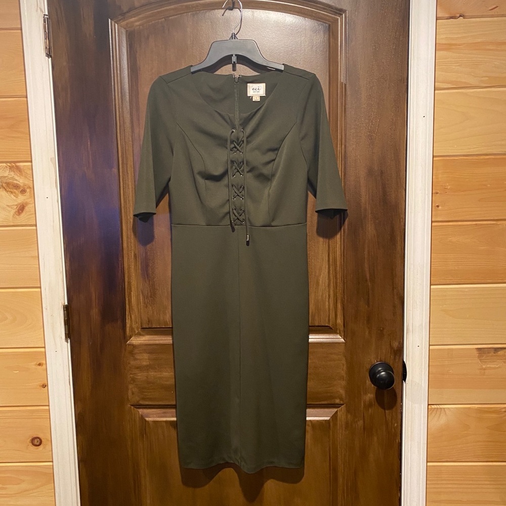 ECI Tie front midi dress.